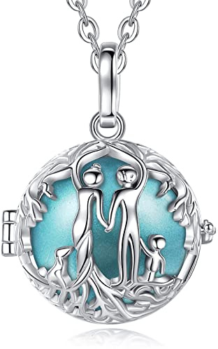 CELESTIA Llamador de Angeles Embarazada, Collar Plateado Arbol de la Vida Colgante Sonora Bola Regalo Embarazada Primeriza Futuras Mamas