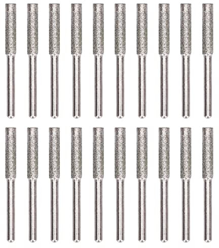 Chain Saw Sharpener Tool, 20Pcs High Hardness Diamond Chainsaw Sharpener, Emery Made, Sharpening Wheels for Chainsaw Sharpener, for Chain Saw Stone Jewelry Wood (Silver)