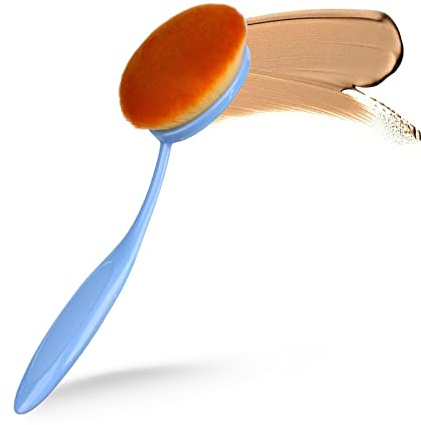 Yoseng Oval Foundation Brush, Large Toothbrush Makeup Brushes Fast Flawless Application Liquid Cream Powder Foundation,Sunscreen Applicator for Kids（Blue)