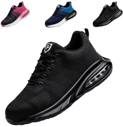 Baskets de Securite Hommes 40 S3 Chaussures de Sécurité Femme été Garçon Respirant Chaussures de Travail Enfants Légère Chaussures de Travail Chaussures de Randonnée Embout Acier Protection Noir