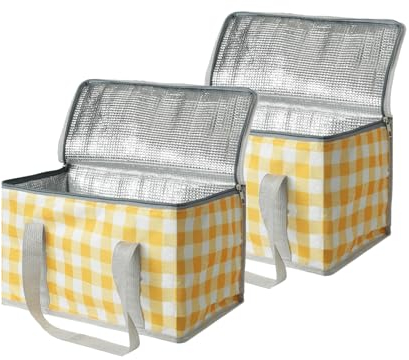 FISHSHOP Kühltasche Isolierte 2 Stücke 14L Kühltasche Einkauf Kühlbox，Picknick Kühlbeutel Wiederverwendbar für Camping, Picknick, Strand, Lieferung, Einkaufen