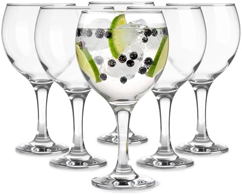 Glasmark KROSNO 1992 Weingläser 6 Stück 520 ml Weißweingläser Rotweingläser Eiscreme Dessert Cocktail Wasser Transparent Spülmaschinenfest