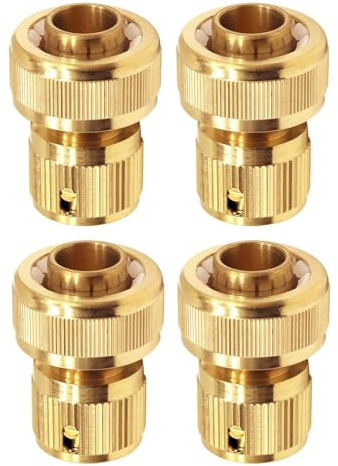 Wzzy Gurden 4 Conectores de Manguera de latón de 19 mm (3/4 Pulgadas): Adaptador para grifos de Manguera, para conectar tuberías, Herramientas de jardín, mangueras, acoplador de Manguera