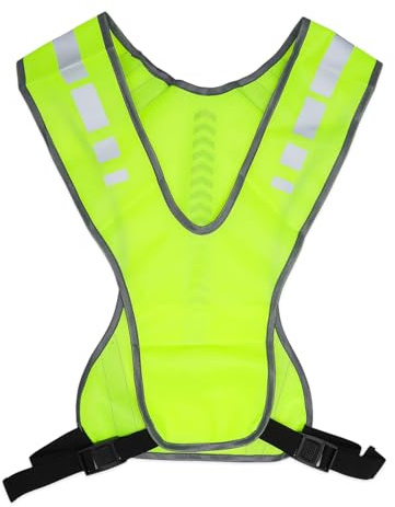 TMZELOA gilet réfléchissant gilet de sécurité gilet haute visibilité – gilet vélo réfléchissant, réglable, respirant, avec poche, unisexe – Pour moto, randonnée, travail & nuit, vert fluorescent