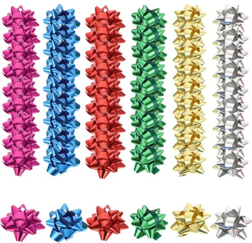 HAMKU 60 Pezzi fiocchi per pacchi regalo, Coccarde per pacchi regalo per natale