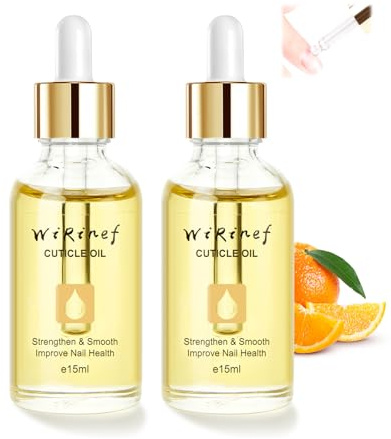 FunnAura 2 Pcs Nail Cuticle Oil, 30ml Dropper Cuticle Oil with Vitamin E and B for Dry Rough Nail Dead Skin