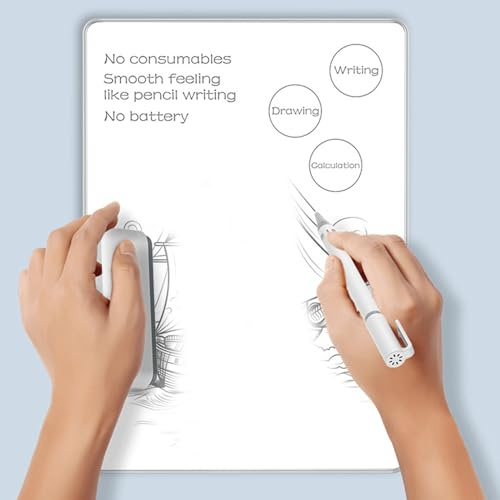 Goshyda Tablette D'écriture LCD, Planche à Dessin Magnétique avec Stylo et Gomme, Carnet D'écriture électronique pour Le Travail à Domicile et au Bureau