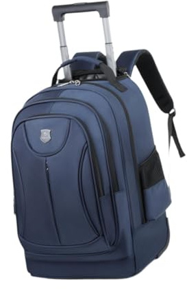 dijiusidy Sophisticated Trolley Backpack with Wheels is Stylish Enough for Work While Functional Enough for Travel Trolley Backpack with Wheels Double Shoulder, Blue, 50x34x22cm