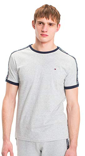 Tommy Hilfiger T-Shirt Homme Manches Courtes Encolure Ronde, Gris (Grey Heather), XL