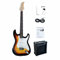 CB SKY ST Full-Size Adult 39 (99cm) Electric Guitar Vintage Sunburst color with 5W Amplifier (powered by 9V battery or adaptor - not included), Strap, String, Cable and Pick