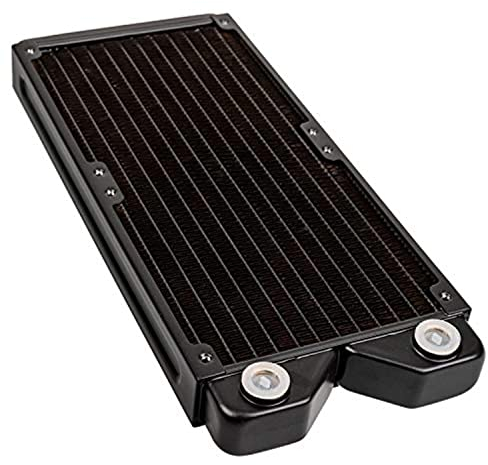 RAIJINTEK Calore Elite Slim Kupfer-Radiator - Schwarz Custom Wasserkühlung, Kupfer Radiator, 27 Millimeters Tiefe (240 mm)
