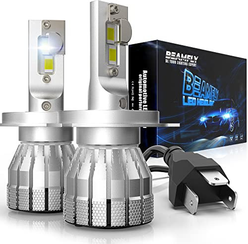 BEAMFLY Bombillas H4 LED 18000LM, HB2 9003 Lampara Faros Delanteros Coche, Kit de Conversión Halógena 12V, 6000K Luces Blancas