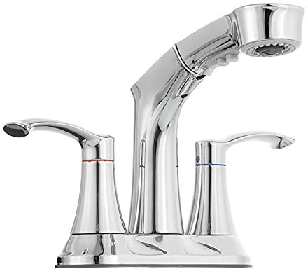 RajoNN Lavabo de Baño Grifo Monomando para Lavabo con 3 Orificios, Doble Mando Baño Extraíble, Lavabo de 3 Funciones Grifo para Lavabo de Tocador Cromado