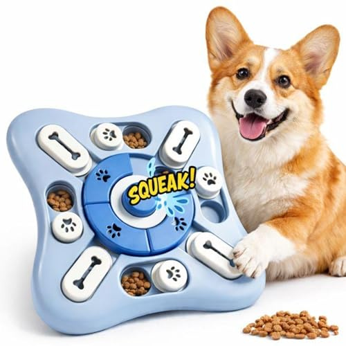 PetSetGo Interactive Dog Puzzle Feeder, Boredom Buster, Dog IQ Toy for Mental Stimulation and Brain Activity, Dog Toy for Boredom (Blue, Puzzle)