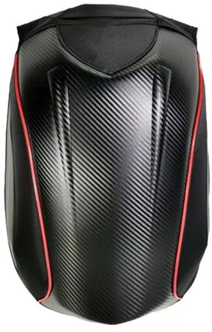 Mochila para moto de alta capacidad con carcasa rígida de fibra de carbono, compartimento dedicado para casco, extensible 30-48L, multibolsillos, para viajes y uso diario