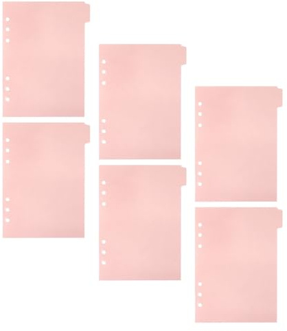 Healvian Separadores de Índice Desmontables para Carpetas Domésticas, 6 Unidades A5, Color Rosa Melocotón, Divisores Prácticos de Material Pp Resistente para Organizar Cuadernos