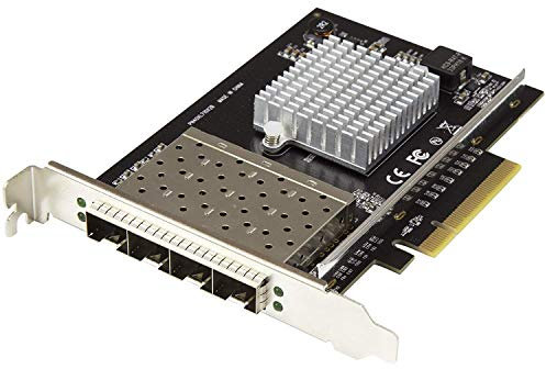 StarTech.com Tarjeta de Red PCI Express para Servidores con 4 Puertos SFP+ - Tarjeta de Red de 10 Gibabits con Chip Intel XL710
