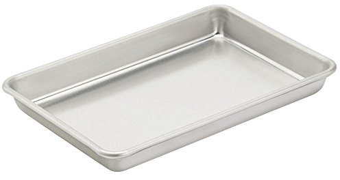 Vollrath 1/8 Size Sheet Pan, 16 Gauge Aluminum, Concave Bottom, Galvanized Wire Rim, Silver, Dishwasher Safe