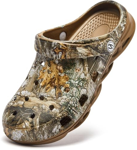 HOBIBEAR Unisex Garden Clogs Shoes Slippers Sandals for Men (Khaki,Women 11/Men 9.5)