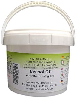 Neusol OT - Activateur Biologique pour Station de Traitement Biologique Réduit boues, mousses, odeurs Améliore la qualité de l'eau de Sortie pour l'irrigation ou Le Nettoyage extérieur (OT, 450, GR)