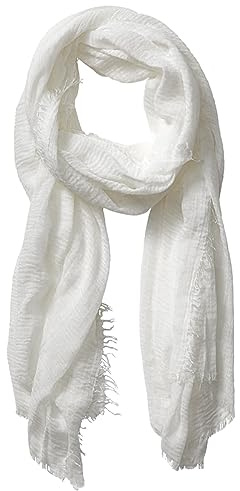 HeiDmai Écharpe légère en coton mélangé pour homme et femme, blanc, 70×35
