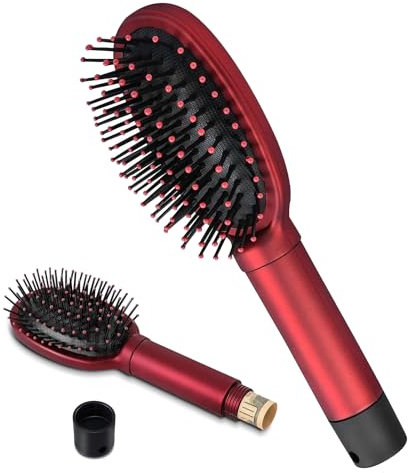 Secret Stash Hidden Storage Items Diversion Hairbrush with Hidden Compartment Portable Hairbrush Comb Safe for Diversion and Hiding Private Items at Home, Festivals, Car, Travel etc (Red)
