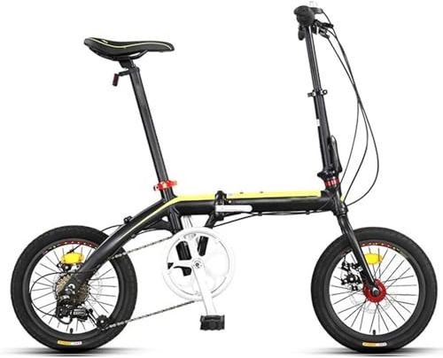 Kcolic Mini Bicicleta Plegable Aluminio Ligero 7 Velocidades, 16 Pulgadas, Freno Disco Doble, Ciclismo Aire Libre
