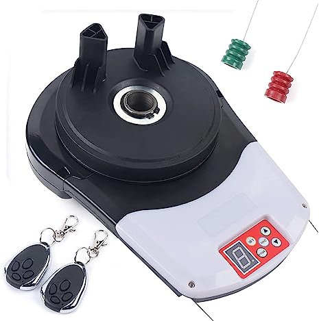 Automatisk upprullningsbar dörröppnare med 2 fjärrkontroller – garageportmotor, inbyggd för lager, butik, ladugård och lantbruk, perfekt för smidig drift och enkel åtkomst