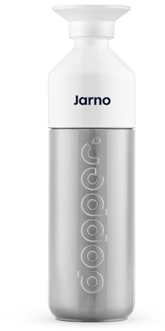 Personalisierte Dopper Insulated Thermosflasche - Edelstahl Trinkflasche - Thermobecher für Kaffee, Tee - Doppelwandig, auslaufsicher, hält 24h kalt / 9h heiß (Silver, 580 ml)