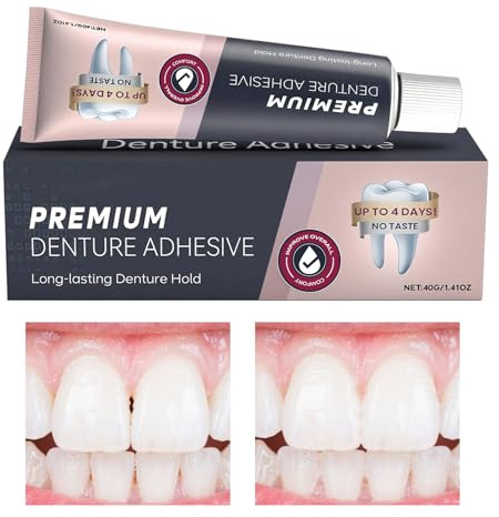 Adhésif Pour Dentier, Colle Dentaire à Fixation Forte, Soin Confortable Doux avec Scellage Étanche pour Grand-Père Grand-Mère Famille Femmes Hommes Amis Adultes