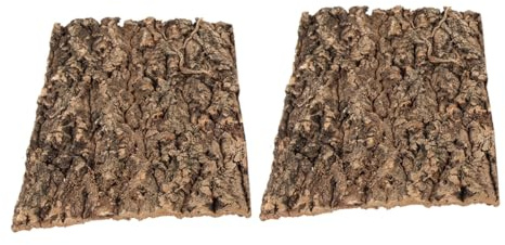 CORHAD Lot de 2 Accessoires pour Terrarium à Geckos Décor D'écorce d'arbre Naturel, Écorce Délicate de 30 X 20 Cm, Décor D'habitat pour Reptiles, Adapté à L’élevage L’Escalade