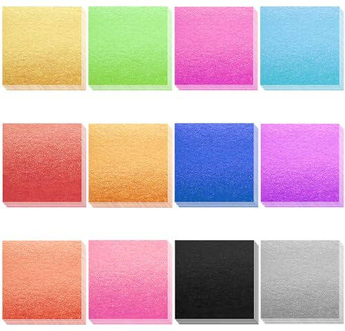 120 Sheets Gold Foil Leaf 12 Colors Gold Leaf Sheets Multi-Color Imitation Golds Leaives Paper Foil Sheet for Art Decoration, Painting, Nails, Handicrafts, DIY Crafts(3.15 x 3.35 Inches)