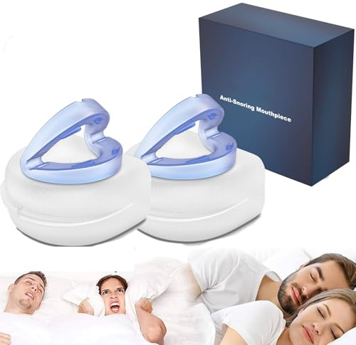 Anti Snoring Mouthpiece UK, Adjustable Sleep Mouth Guard for Men & Women, Reusable Portable Snoring Aid with Storage Case for Quieter Nights (2Pcs)