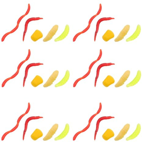 Toyvian Leurre Souple en Silicone Forme Maïs, Lot 160 Pièces, Appât Artificiel pour Pêche la Truite, Bar et Carpe en Eau Douce, Ensemble D'appâts Souples pour Pêche