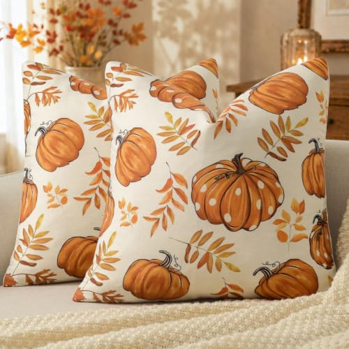 YCOLL Housses de Coussin d’Automne 40x40 cm Lot de 2