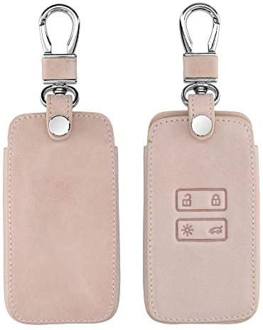 kwmobile Nyckelfodral för Renault 4-knappar Smartkey bilnyckel (endast Keyless Go) fodral – bilnyckel nyckel fodral – nyckelfodral av konstläder i roséguld