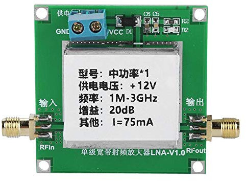 Mugast Wideband LNA Amplifier Module,Low Noise LNA RF Broadband Amplifier Module Signal Strengthen 1-3000MHz 2.4GHz 20dB HF VHF/UH