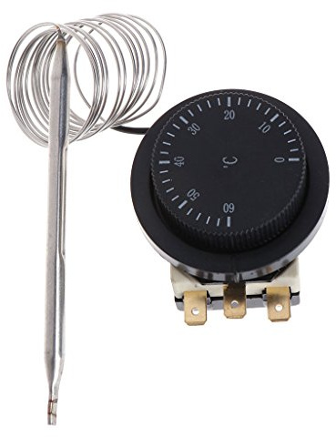 VAILANG 250V / 380V 16A 0-60 ℃ Interrupteur de contrôle de température Thermostat Capillaire contrôlé