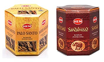 Lot de 80 cônes d'encens à refoulement (sauge blanche et bois de santal)