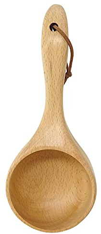 Honbay Large Capacity Wooden Ladle Sauna Water Scoop SPA Spoon Bath Salts Spoon Coffee Scoop