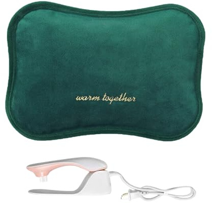Bolsa de Agua Caliente Eléctrica. Botella de Calor Térmica para Espalda, Lumbares, Vientre, Manos. Saco Calienta Camas Portátil con Control de Temperatura.