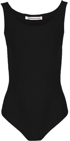 janisramone Girls Ballet Dance Leotard Sleeveless Kids Plain Microfibre Stretchy Skinny Gymnastics Bodysuit Top