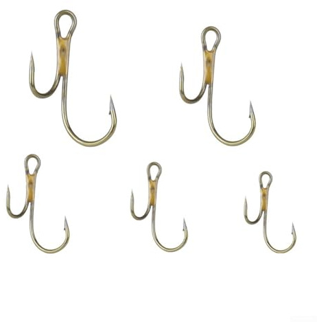 Hameçons Zandre, double hameçon, 20 hameçons barbelés dorés, acier à haute teneur en carbone (2#)