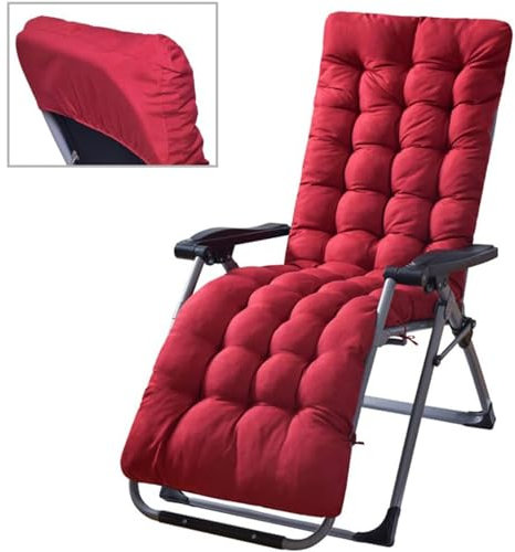 Gaxcent Bequeme Liegenauflage,Deckchair & Sonnenliegen 170x50x8cm Dicke Polsterung Gartenliege Auflage Liegestuhl Polster für Campingbett, Sonnenliege, Gartenliege,Rot