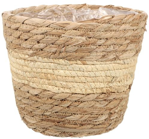 Kisangel Panier Tressé Naturel pour Fleurs Et Plantes Grand Modèle Polyvalent pour Décoration Intérieure Et Extérieure Corbeille Rustique pour Rangement Et Présentation Fleurie