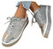 Gsheocm Glitzer Schuhe Damen Flach Silber Glitzerschuhe Turnschuhe Plateau Sneaker Weiss Leder Outdoor Halbschuhe Atmungsaktive Sportschuhe Laufschuhe Leicht Schnürschuhe Pailletten Schuhe