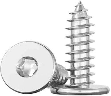 Tornillo de rosca macho de cabeza plana grande de acero inoxidable CA 304, cabeza fina, punta de estrella, for madera, M2-M5(5mm,M2 (50Pcs))