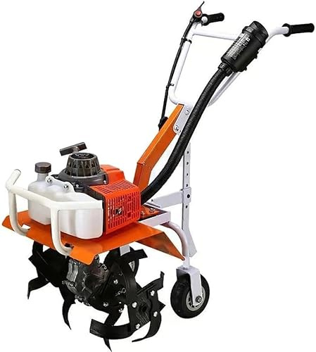Motozappa a benzina da giardino a 4 tempi, mini coltivatore, motore rotovatore, 9000 giri/min, serbatoio carburante 1,2 l, profondità di lavoro da 15,2 cm, ideale per aratura e preparazione del