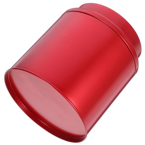 SAFIGLE Barattolo per tè in Latta Coperchio Ermetico, Contenitore per tè Sfuso Piccolo Colore Rosso Mela, Barattolo da Cucina Leggero e Resistente per Conservazione Alimenti