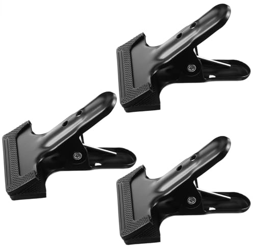 Sosoport 3 Pièces Pince à Chiffon Photographique, Pince à Tissu de Fond, Clip de Fond en Fer, Heavy Duty, pour Lisser Les Irrégularités, Noir, Photographie, Bureau
